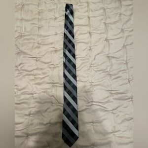 Black and Gray Striped Tie